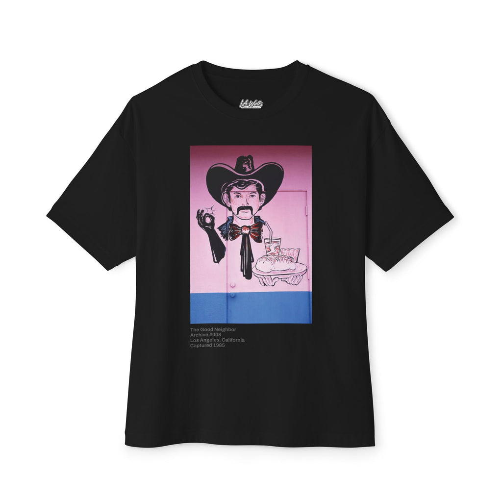 LA WALLS-The Good Neighbor/Wear Los Angeles History\Unisex Oversized Boxy Tee