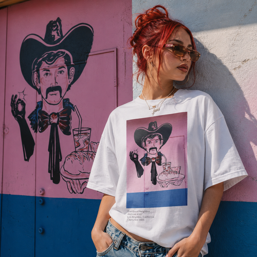 LA WALLS-The Good Neighbor/Wear Los Angeles History\Unisex Oversized Boxy Tee