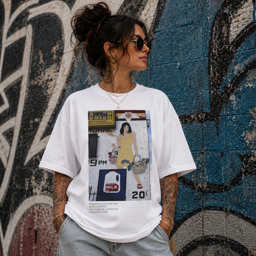 LA WALLS-Neighborhood Harvest/Wear Los Angeles History\Unisex Oversized Boxy Tee
