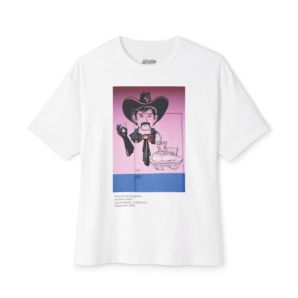 LA WALLS-The Good Neighbor/Wear Los Angeles History\Unisex Oversized Boxy Tee