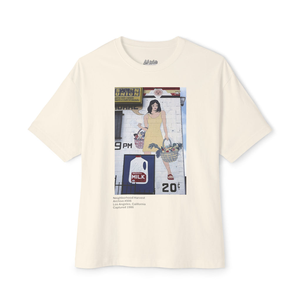 LA WALLS-Neighborhood Harvest/Wear Los Angeles History\Unisex Oversized Boxy Tee
