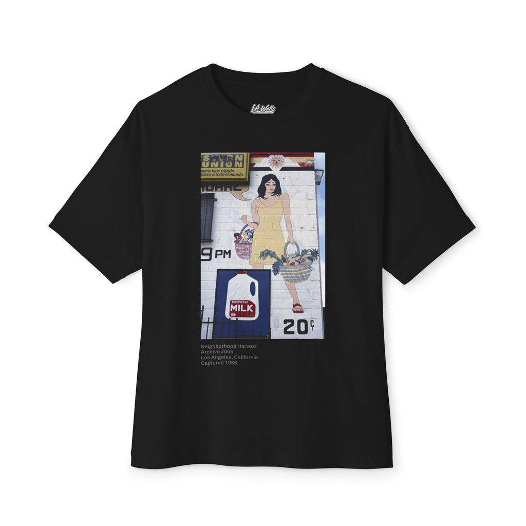 LA WALLS-Neighborhood Harvest/Wear Los Angeles History\Unisex Oversized Boxy Tee
