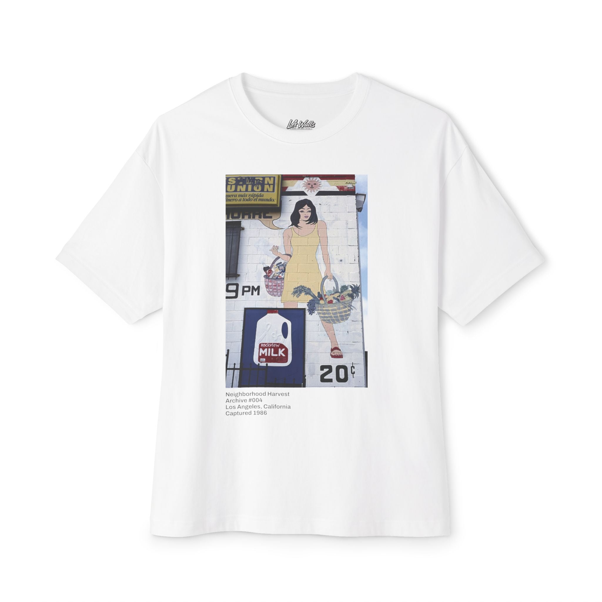 LA WALLS-Neighborhood Harvest/Wear Los Angeles History\Unisex Oversized Boxy Tee