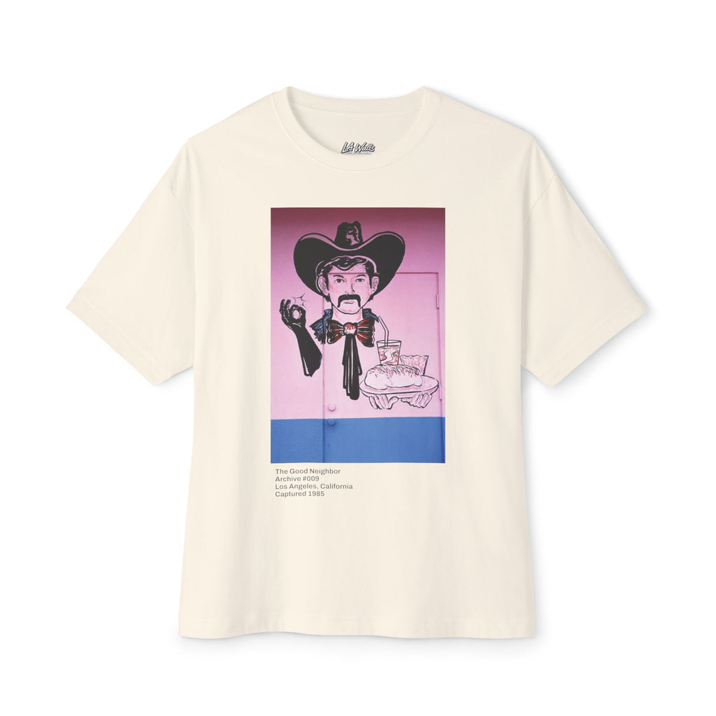 LA WALLS-The Good Neighbor/Wear Los Angeles History\Unisex Oversized Boxy Tee